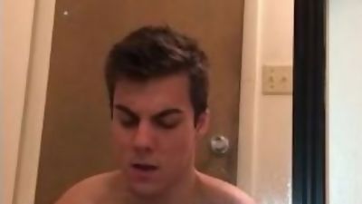 Cums On Mirror, Amateur, Cumshot, Gay