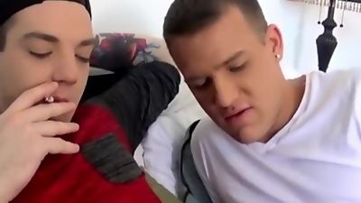 Brandon and Ryan smoke cigars and suck cock in position 69, Ass, Blowjob, Gay