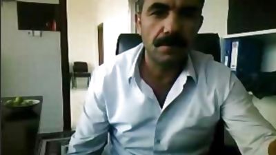 Arab mustached Daddy wanks his big cock, Amateur, Arab, Big Cock, Gay