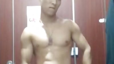 Chinese Hunk Jerks Off, Asian, Solo, Gay