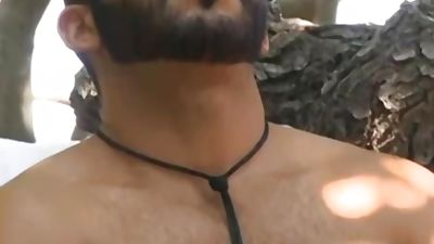 Muscular daddy taking a cock ride of his life, Blowjob, Cumshot, Outdoor, Colby Keller