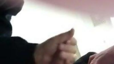 Chubby old man sucking cock in public restroom, Amateur, Blowjob, Old And Young