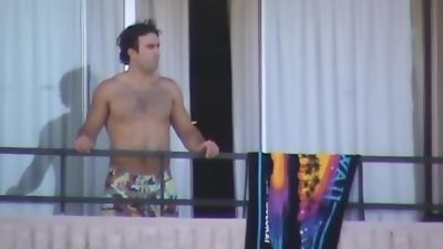 BALCON ESPIA, Amateur, Gay, Muscle, Tanned