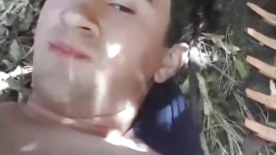 Farmboy Facial, Amateur, Brunette, Outdoor