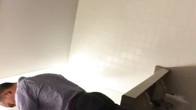 Horny Coworker Caught Pissing Hard, Amateur, Brunette, Solo