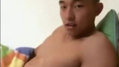 chinese cute bodbuilder jerk off 01, Asian, Masturbating, Solo, Cute, Gay
