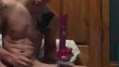 Sexy boy with hot hole fucks large dildo, Anal, Dildo, Hairy