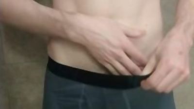 Boxer briefs pissing in shower, Amateur, Fetish, Gay