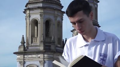 Older gay priest bareback fucks young skinny ass until cum, Big Cock, Blowjob, Gay