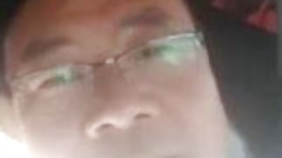 Chinese daddy video chats and jerks off in the car, Asian, Masturbating, Webcam, Gay