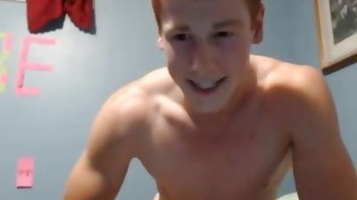 Cute ginger boy stroking his beautiful cock, Amateur, Big Cock, Masturbating, Gay