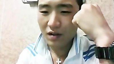 Yonger Officer show jerkoff cumshot for me !, Amateur, Asian, Brunette