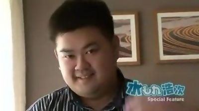 Japanese chubby bear threesome, Anal, Asian, Group Sex