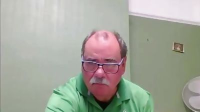 Hairy Grandpa with thick cock, Hairy, Handjob, Masturbating, Gay