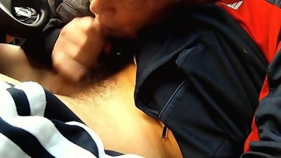Old grandpa sucking dick and eating cum in a car, Blowjob, Old And Young, Gay
