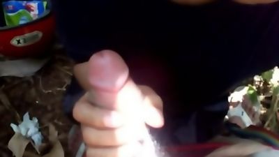 SUCKING A FRIEND AT THE BACKYARD, Asian, Blowjob, Handjob