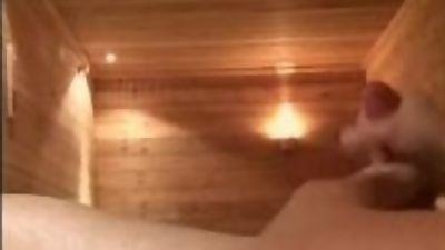 HORNY TWINK SHOOTS HUGE LOAD IN PUBLIC SAUNA, Amateur, Big Cock, Orgasm