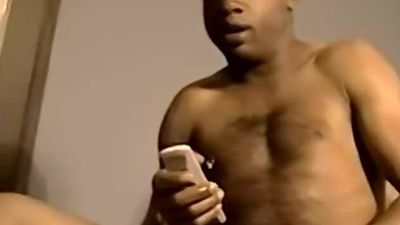 Black amateur working on his dick and making it cum, Amateur, Big Cock, Cumshot