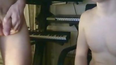 Cute Young Blond Boyfriends, Big Cock, Masturbating, Webcam