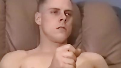 Gay amateur wanking his boner alone before busting a nut, Big Cock, Cumshot, Masturbating, Gay