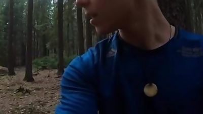 hot blondie jerk in the wood, Amateur, Solo, Gay