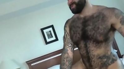 Muscle Bear Fucks Chubby Bear, Blowjob, Latina, Gay