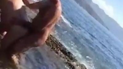 Old Daddy Fucked On Beach, Anal, Bikini, Gay, Swimsuit