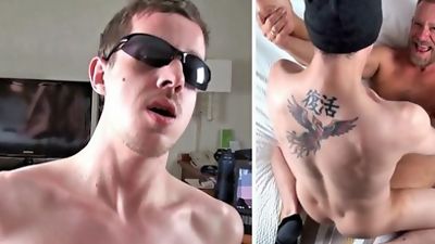 Skater's Raw Nut - Bareback Breeding - 3-way Fuck w/Cum as Lube, Ass, Big Cock, Creampie, Gay