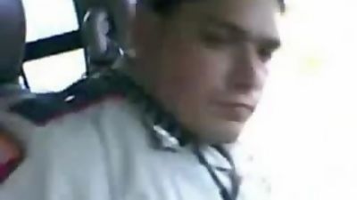Real life cop jerking off in patrol car, Homemade, Outdoor, Gay