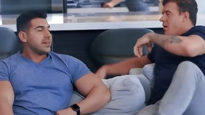 Two Big Guys Share A Twink For A Threesome - Men.com, Anal, Blowjob, Threesome, Damien Stone, Johnny Rapid, JJ Knight