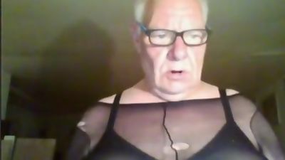 Ratholderen amateur grandpa crossdressed with huge boobs, Amateur, Homemade, Massage