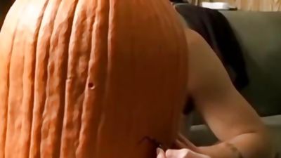 Deviant straight guys are fucking a pumpkin and masturbating, Big Cock, Cumshot, Fetish, Straight Naked Thugs