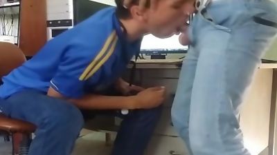 Sucking my coworker on my breakfast, Amateur, Blowjob, Latina