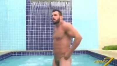 wet skimpy posers, Brunette, Fetish, Muscle