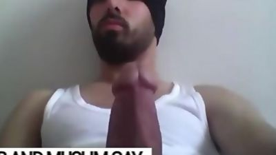 The perfect Arab gay cock: Sahan has a cute Palestinian face, an ever hard,, Arab, Big Cock, Solo, Gay