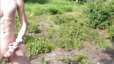 Young Boy Naked Jerking and Cumming in Public, Amateur, Big Cock, Cumshot, Gay, Public