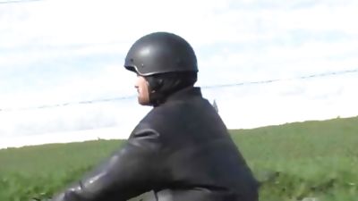 Stroking Cock On His Motor Bike, Hairy, Solo, Gay