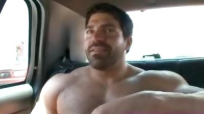 Twink sucks muscular guy in car, Bikini, Gay, Muscle