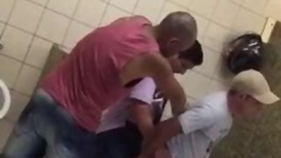 Public toilet fuck 28, Amateur, Blowjob, Gay