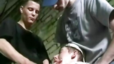Two straight boys abusing a faggot (Estonian boys), Fetish, Swallow, Bareback