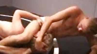 Strip Wrestling, Big Cock, Blowjob, Masturbating