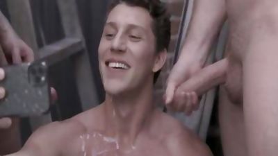 Online Duel Of Two Double blow Jobs - Four nasty sperm Shots, Blowjob, Sperm