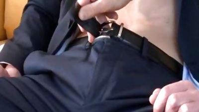 Straight straight Salesman In Suit Trousers gets Wanked His biggest cock By A lad, Big Cock, European, Handjob, Gay