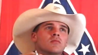 Straight Redneck Cowboy Drinking Beer And Jacking His weenie, Masturbating, Swallow, American