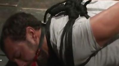 Basement taskmaster bonks obedient boy, European, Blowjob, Hairy, Wolf Hudson