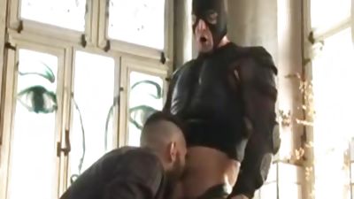 Leather chap Doms urinate Pig, Blowjob, Muscle, Hunks, Leather