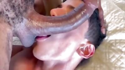 Two large black dicks slamming Latin teen Pt.1, Anal, Latina, Muscle