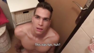 Very tall teenager plows in bathroom, European, Hardcore, Teen, Bigstr