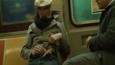 boy Sucks humongous penis On Subway!, Big Cock, Outdoor, Gay, Flashing
