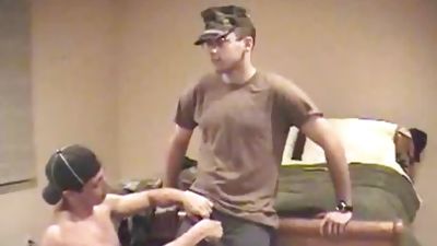 Straight Army lad Serviced, Anal, Blowjob, Uniform, Army, Gay